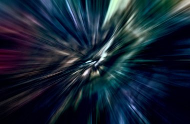 Hızlanma hareketi var. Işık ve çizgiler koyu arkaplanda hızla hareket ediyor