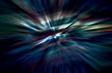 Hızlanma hareketi var. Işık ve çizgiler koyu arkaplanda hızla hareket ediyor