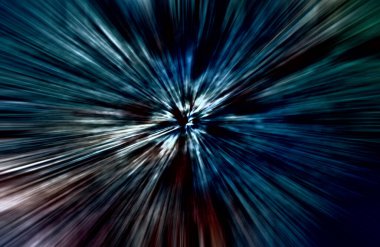 Hızlanma hareketi var. Işık ve çizgiler koyu arkaplanda hızla hareket ediyor