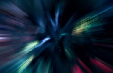 Hızlanma hareketi, ışık ve çizgiler koyu arkaplan üzerinde hızla hareket ediyor