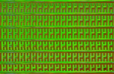 Geometrik fayanslı rengarenk deseni ve güzel renkleri olan soyut tasarım. 