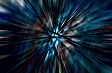 Hızlanma hareketi var. Işık ve çizgiler koyu arkaplanda hızla hareket ediyor