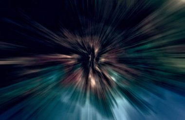 Hızlanma hareketi var. Işık ve çizgiler koyu arkaplanda hızla hareket ediyor