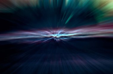 Hızlanma hareketi var. Işık ve çizgiler koyu arkaplanda hızla hareket ediyor