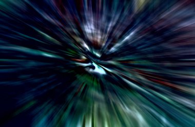 Hızlanma hareketi var. Işık ve çizgiler koyu arkaplanda hızla hareket ediyor