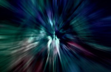 Hızlanma hareketi var. Işık ve çizgiler koyu arkaplanda hızla hareket ediyor