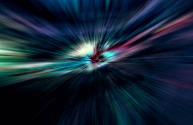 Hızlanma hareketi var. Işık ve çizgiler koyu arkaplanda hızla hareket ediyor