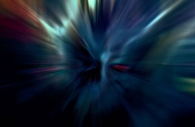 Hızlanma hareketi, ışık ve çizgiler koyu arkaplan üzerinde hızla hareket ediyor