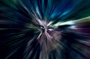 Hızlanma hareketi, ışık ve çizgiler koyu arkaplan üzerinde hızla hareket ediyor