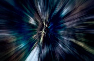 Hızlanma hareketi var. Işık ve çizgiler koyu arkaplanda hızla hareket ediyor