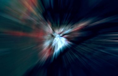 Hızlanma hareketi var. Işık ve çizgiler koyu arkaplanda hızla hareket ediyor