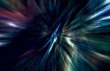 Hızlanma hareketi var. Işık ve çizgiler koyu arkaplanda hızla hareket ediyor