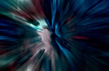 Hızlanma hareketi var. Işık ve çizgiler koyu arkaplanda hızla hareket ediyor