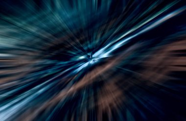 Hızlanma hareketi var. Işık ve çizgiler koyu arkaplanda hızla hareket ediyor