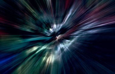 Hızlanma hareketi, ışık ve çizgiler koyu arkaplan üzerinde hızla hareket ediyor