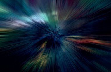 Hızlanma hareketi var. Işık ve çizgiler koyu arkaplanda hızla hareket ediyor