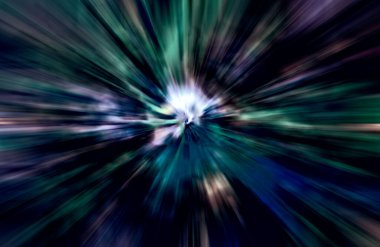 Hızlanma hareketi var. Işık ve çizgiler koyu arkaplanda hızla hareket ediyor