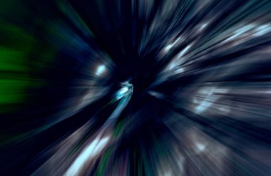 Hızlanma hareketi, ışık ve çizgiler koyu arkaplan üzerinde hızla hareket ediyor
