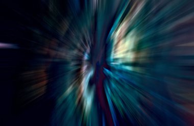 Hızlanma hareketi, ışık ve çizgiler koyu arkaplan üzerinde hızla hareket ediyor