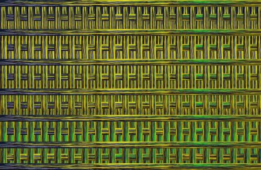 Geometrik fayanslı rengarenk deseni ve güzel renkleri olan soyut tasarım. 