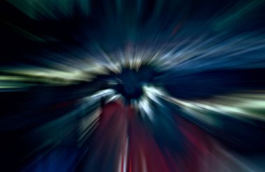 Hızlanma hareketi var. Işık ve çizgiler koyu arkaplanda hızla hareket ediyor