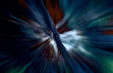 Hızlanma hareketi var. Işık ve çizgiler koyu arkaplanda hızla hareket ediyor