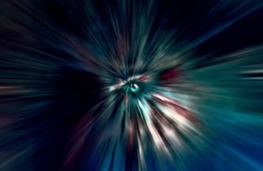 Hızlanma hareketi var. Işık ve çizgiler koyu arkaplanda hızla hareket ediyor