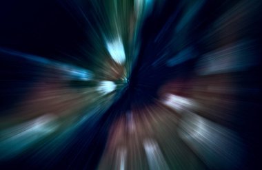 Hızlanma hareketi, ışık ve çizgiler koyu arkaplan üzerinde hızla hareket ediyor