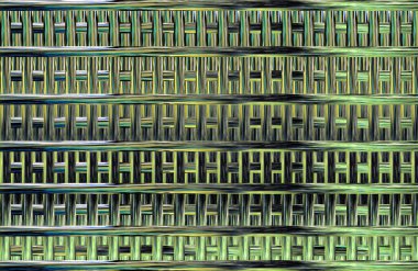 Geometrik fayanslı rengarenk deseni ve güzel renkleri olan soyut tasarım. 