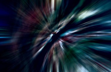 Hızlanma hareketi, ışık ve çizgiler koyu arkaplan üzerinde hızla hareket ediyor