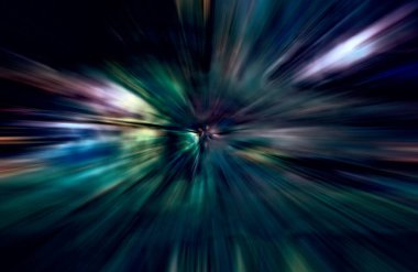 Hızlanma hareketi, ışık ve çizgiler koyu arkaplan üzerinde hızla hareket ediyor