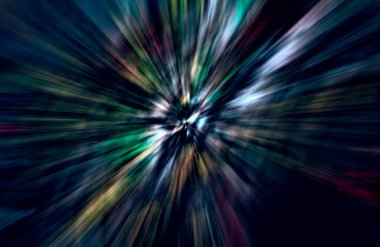 Hızlanma hareketi var. Işık ve çizgiler koyu arkaplanda hızla hareket ediyor