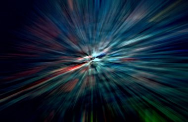 Hızlanma hareketi, ışık ve çizgiler koyu arkaplan üzerinde hızla hareket ediyor