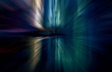 Hızlanma hareketi var. Işık ve çizgiler koyu arkaplanda hızla hareket ediyor