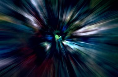 Hızlanma hareketi var. Işık ve çizgiler koyu arkaplanda hızla hareket ediyor