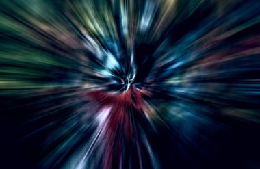 Hızlanma hareketi, ışık ve çizgiler koyu arkaplan üzerinde hızla hareket ediyor