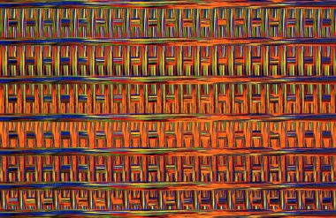 Geometrik fayanslı rengarenk deseni ve güzel renkleri olan soyut tasarım. 