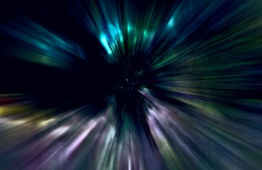 Hızlanma hareketi, ışık ve çizgiler koyu arkaplan üzerinde hızla hareket ediyor