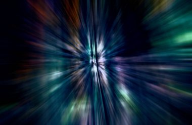 Hızlanma hareketi, ışık ve çizgiler koyu arkaplan üzerinde hızla hareket ediyor