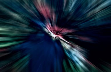 Hızlanma hareketi, ışık ve çizgiler koyu arkaplan üzerinde hızla hareket ediyor