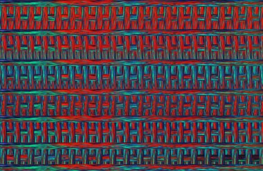 Geometrik fayanslı rengarenk deseni ve güzel renkleri olan soyut tasarım. 