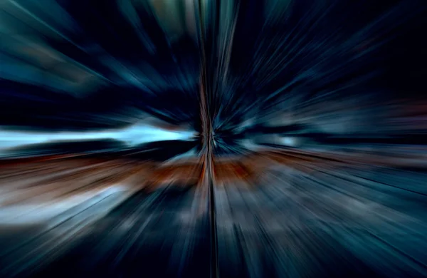 Gyorsulási Sebesség Mozgás Fény Csíkok Gyorsan Mozog Sötét Háttér — Stock Fotó