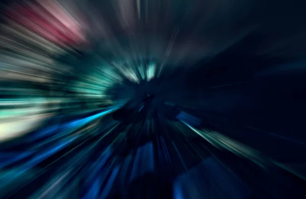 Beschleunigungsbewegung Licht Und Streifen Bewegen Sich Schnell Über Dunklen Hintergrund — Stockfoto