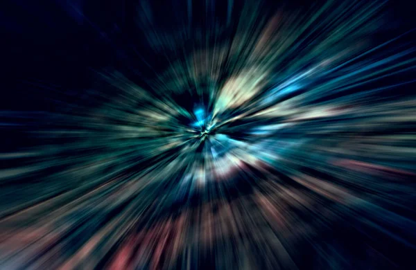 Hızlanma hareketi var. Işık ve çizgiler koyu arkaplanda hızla hareket ediyor