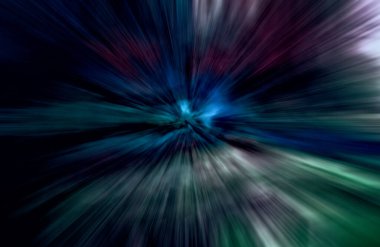 Hızlanma hareketi var. Işık ve çizgiler koyu arkaplanda hızla hareket ediyor