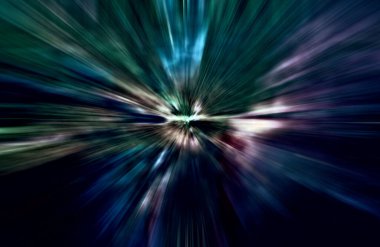 Hızlanma hareketi var. Işık ve çizgiler koyu arkaplanda hızla hareket ediyor