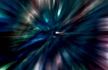 Hızlanma hareketi var. Işık ve çizgiler koyu arkaplanda hızla hareket ediyor