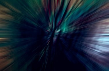 Hızlanma hareketi var. Işık ve çizgiler koyu arkaplanda hızla hareket ediyor