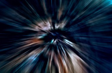 Hızlanma hareketi var. Işık ve çizgiler koyu arkaplanda hızla hareket ediyor