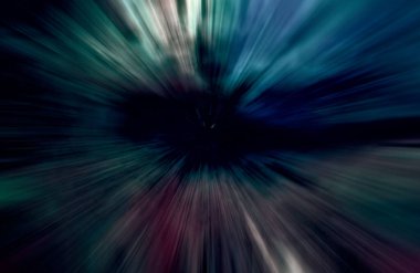 Hızlanma hareketi var. Işık ve çizgiler koyu arkaplanda hızla hareket ediyor